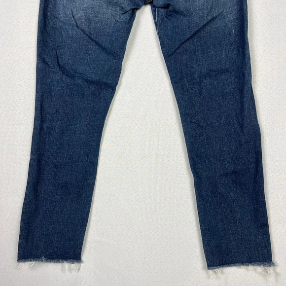 Abercrombie‎ Harper Ankle Distressed Skinny Jeans Dark Wash 26 Short Cut Off Hem - Picture 11 of 15